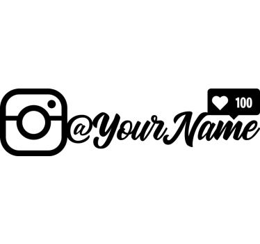 Instagram vind-ik-leuks T-shirt met naam - TenStickers
