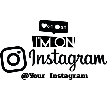 Jeugd aanpasbare instagram T-shirt met naam - TenStickers