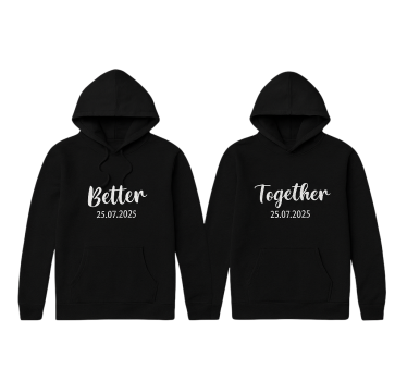 Beter samen aangepaste datum hoodie - TenStickers