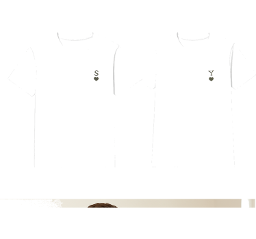 Koppels t-shirts minimalistische initialen - TenStickers