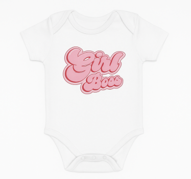 Baby t-shirt girl boss bubbelt tekst - TenStickers