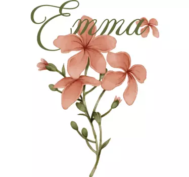 T-shirt met naam gepersonaliseerde bloemenkleding - TenStickers