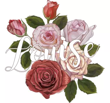 T-shirt met naam floral lettering design - TenStickers