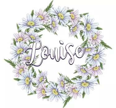 T-shirt met naam louise bloemenkrans - TenStickers