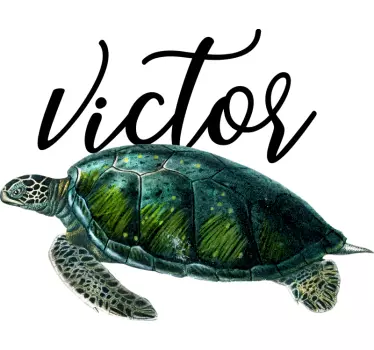 T-shirt met naam aanpasbaar schildpaddendesign - TenStickers