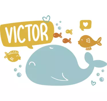 Kinderen t-shirt walvis thema gepersonaliseerd shirt - TenStickers