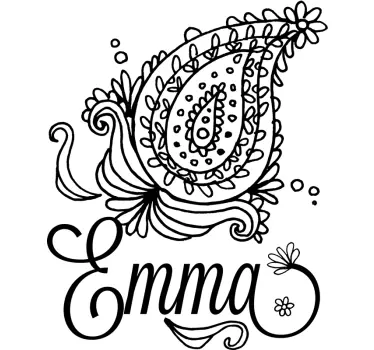 T-shirt met naam elegant bloemig naamontwerp - TenStickers