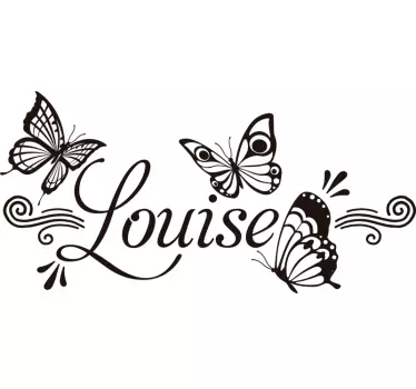 T-shirt met naam vlinders en louise - TenStickers