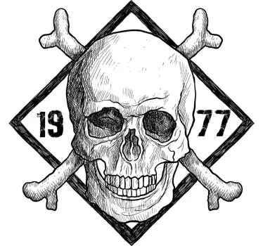 T-shirt met schedel en gekruiste botten - TenStickers