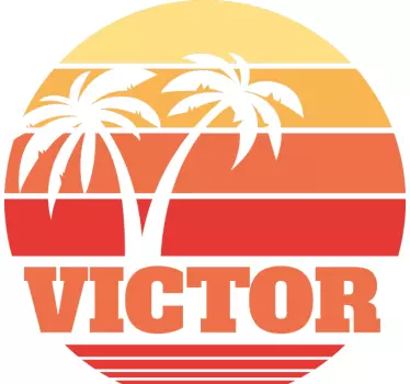 T-shirt beach sunset victor - TenStickers