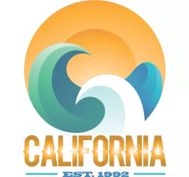 T-shirt california kustgolven - TenStickers