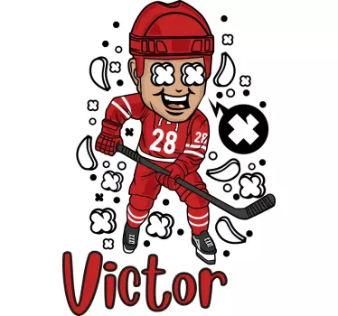 Kinderen t-shirt winnen hockey viering - TenStickers