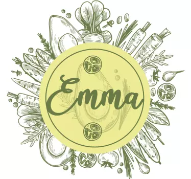 T-shirt met naam persoonlijke culinaire essentie - TenStickers