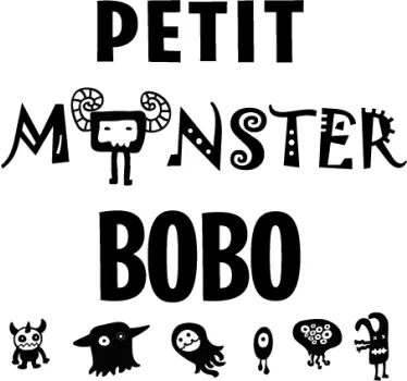 Baby t-shirt speelse monster familie - TenStickers