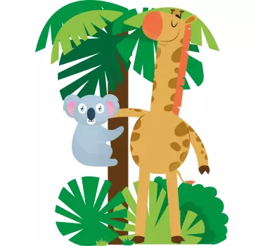 Baby t-shirt schattige jungle vriendjes - TenStickers