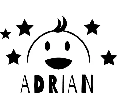 Kinderen t-shirt blij lachend karakter - TenStickers