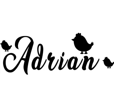 T-shirt met naam gepersonaliseerd vogelontwerp - TenStickers