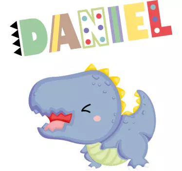 Baby t-shirt met dino naam ontwerp - TenStickers