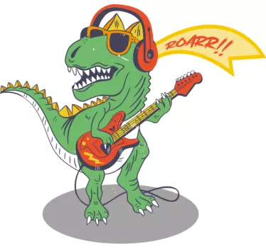 Baby t-shirt dinosaurus met gitaar spelen - TenStickers