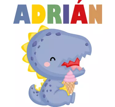 Kinderen t-shirt schattige dinosaurus met ijsje - TenStickers