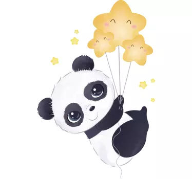 Baby t-shirt panda met sterren - TenStickers