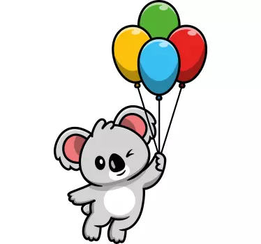Kinder t-shirt Grijze koala met ballon - TenStickers