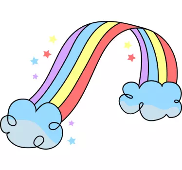 Baby t-shirt kleurrijke regenboog wolken - TenStickers
