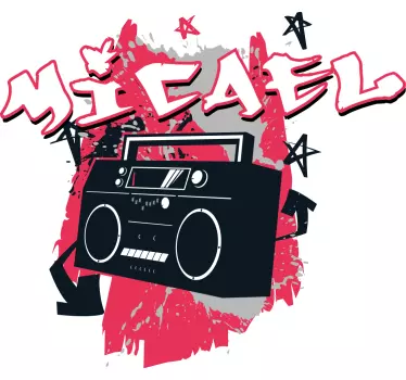 Kinderen t-shirt retro boombox sfeer - TenStickers