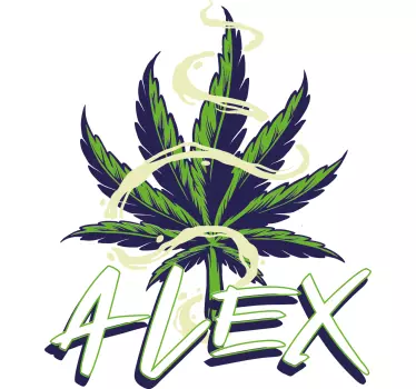 T-shirt met naam gepersonaliseerd blad ontwerp - TenStickers