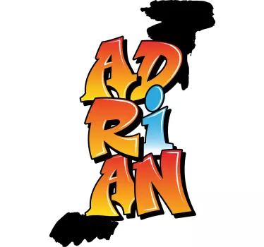 T-shirt met naam adrian naamontwerp - TenStickers