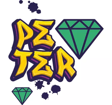 T-shirt met naam peter diamond ontwerp - TenStickers