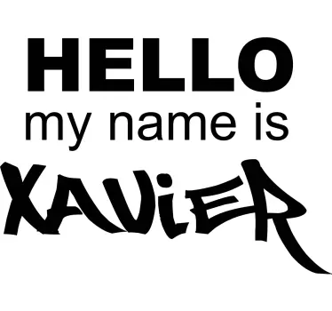 T-shirt met naam hallo mijn naam - TenStickers