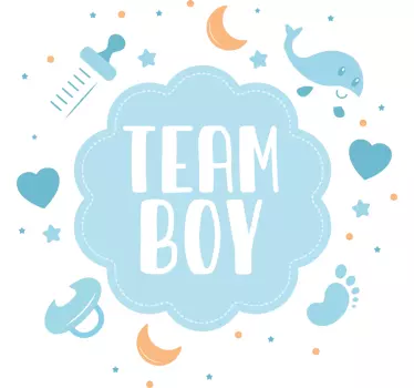 Baby t-shirt team jongens plezier - TenStickers