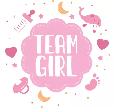 Baby t-shirt team girl viering - TenStickers
