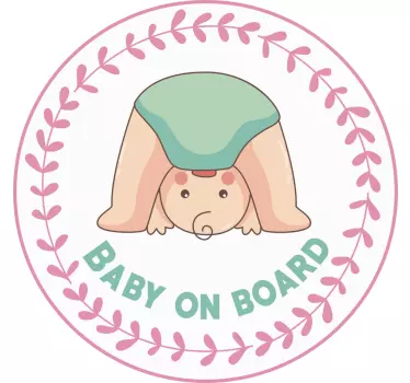 Baby t-shirt schattige baby aan boord - TenStickers