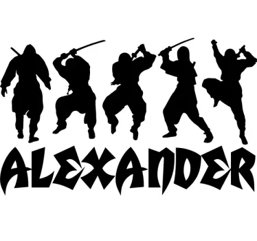 T-shirt ninja actie silhouetten - TenStickers