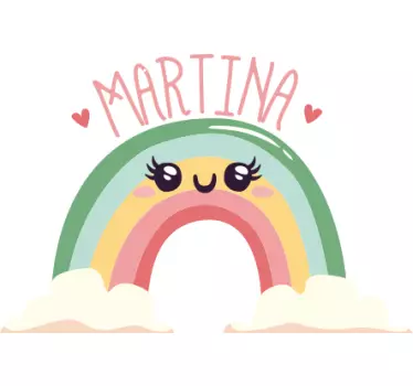 Kinderen t-shirt vrolijke regenboog personalisatie - TenStickers