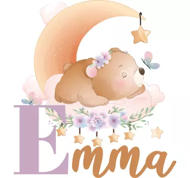 Baby t-shirt sluimerende beer op maan - TenStickers