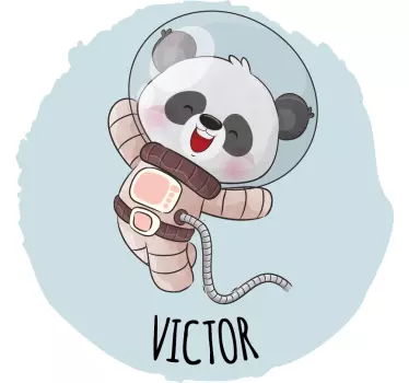 T-shirt baby Schattige panda voor jongen met naam - TenStickers