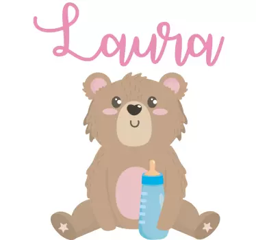 Baby t-shirt schattige beer met fles - TenStickers