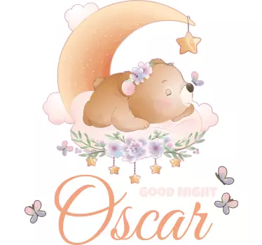 Baby t-shirt knuffelbeer nacht thema - TenStickers