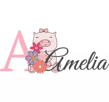 Baby t-shirt schattig varkentje gepersonaliseerd outfit - TenStickers