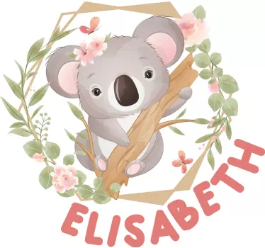 T-shirt baby Schattige dieren koala met naam - TenStickers