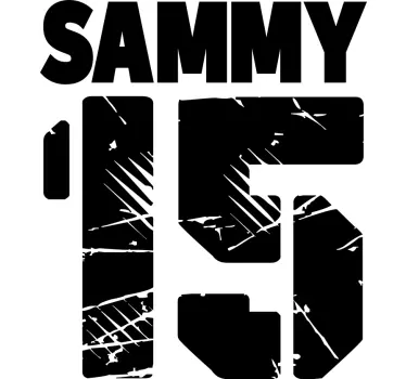 Genummerd ontwerp t-shirt met naam - TenStickers
