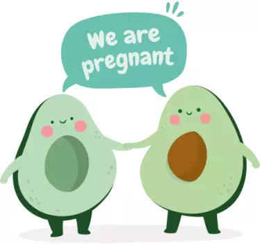 T-shirt met naam zwanger avocado koppel - TenStickers