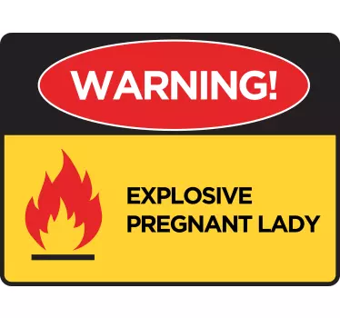 T-shirt baby Grappige waarschuwing zwangere vrouw - TenStickers