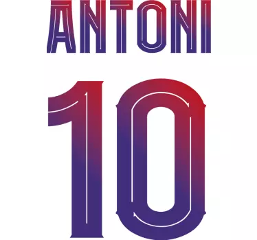 T-shirt met naam en gepersonaliseerd spelersnummer - TenStickers