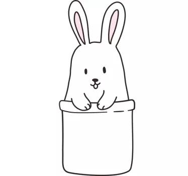 Baby t-shirt schattig konijntje in container - TenStickers