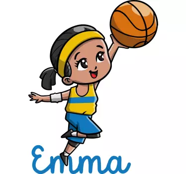Kinderen t-shirt vrolijke basketbalspeler - TenStickers