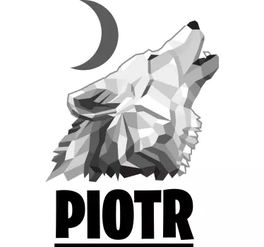 T-shirt wolf huilende maan - TenStickers